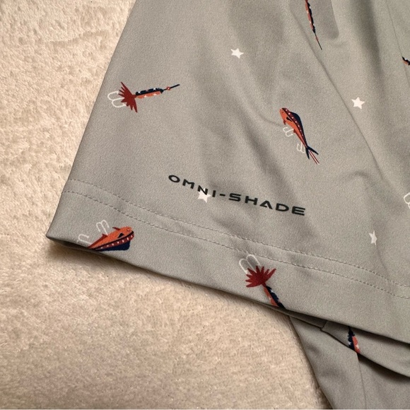 Columbia Men’s Super Slack Tide II Short-Sleeve Polo Cool Grey Starcast L NWT - Picture 10 of 12